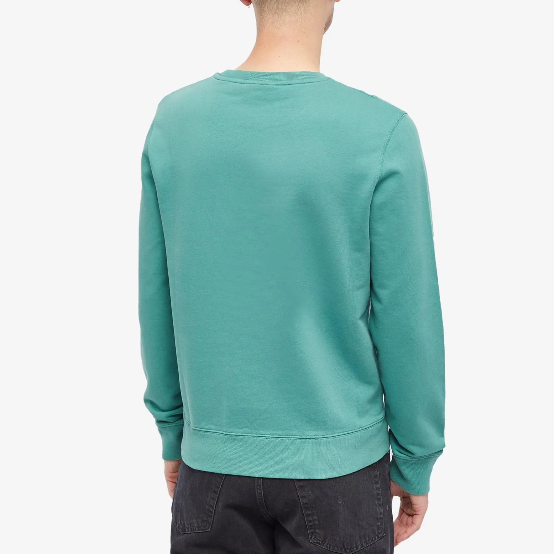 Maison Kitsune Fox Head Patch Regular Crew Sweatshirt, gray-green