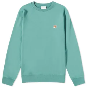 Maison Kitsune Fox Head Patch Regular Crew Sweatshirt, gray-green