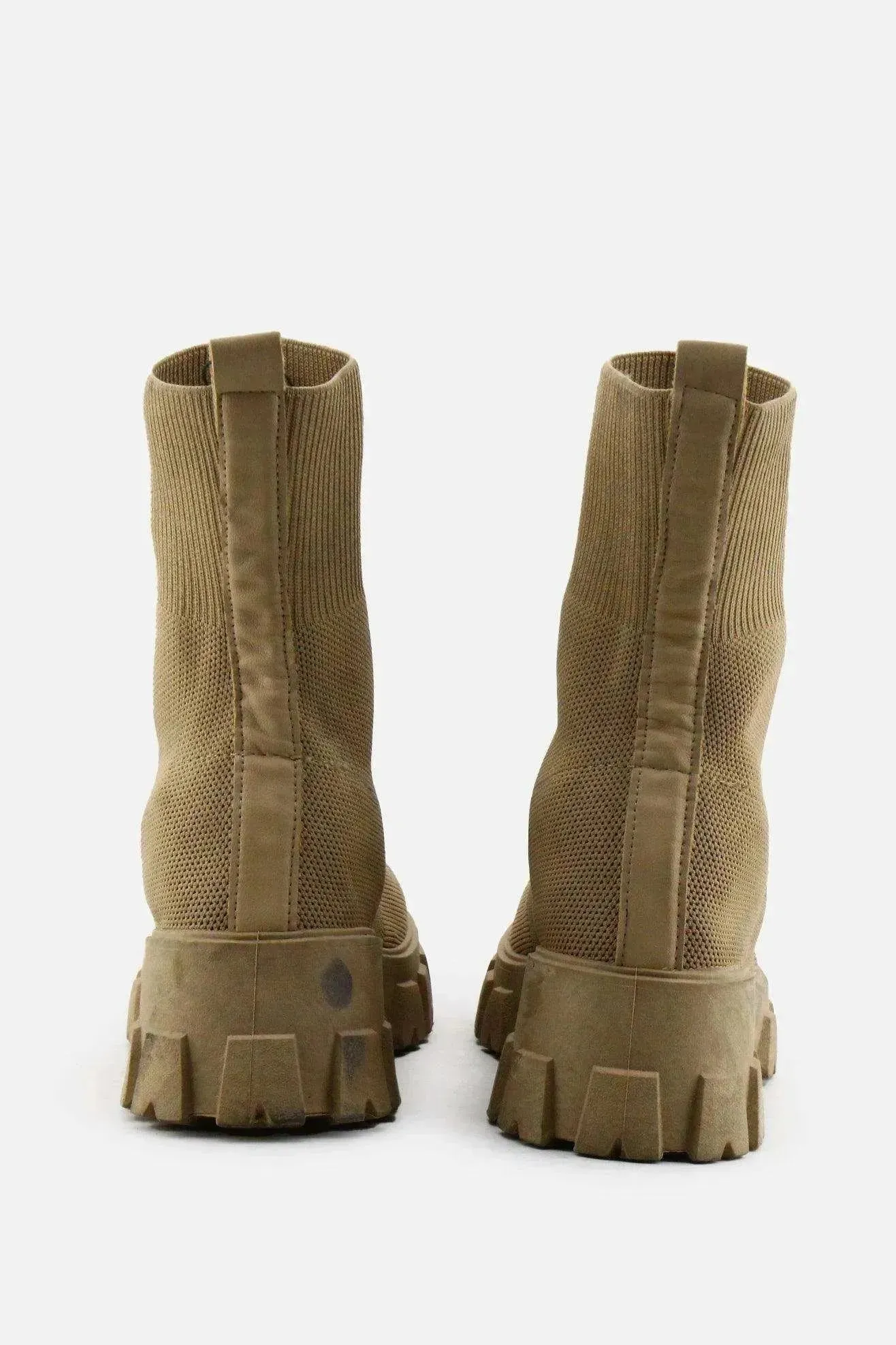 Massimo Dutti Stretchable Combat Ankle Boots |100% Authentic Leather