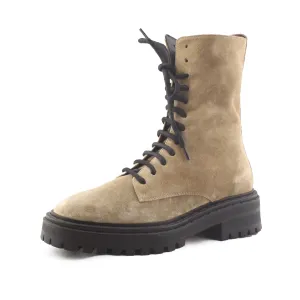 Massimo Dutti Zipper Laces Combat Boots | Suede