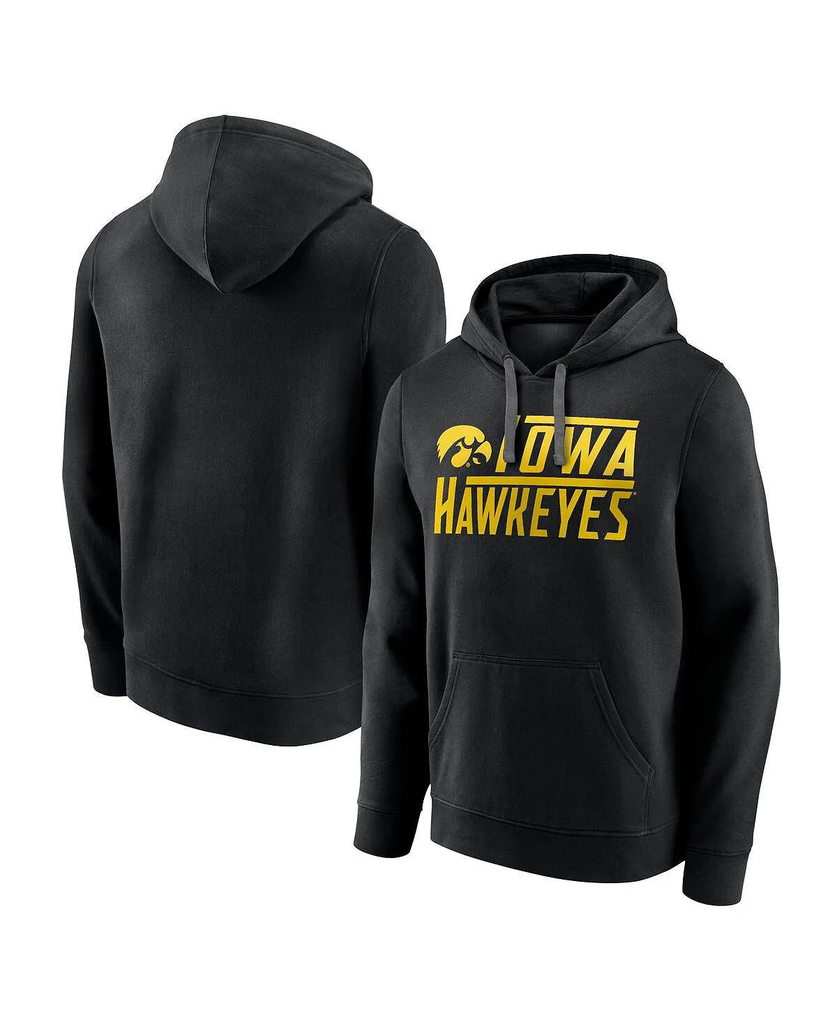 Men's Branded Black Hoodie Iowa Hawkeyes Favorite Longshot Pullover Fanatics black