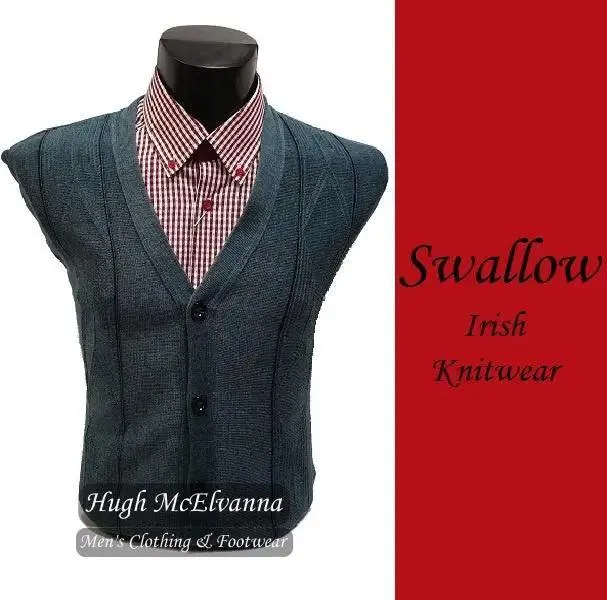 Mens cardigan design front by Swallow Knitwear Colour OCEAN