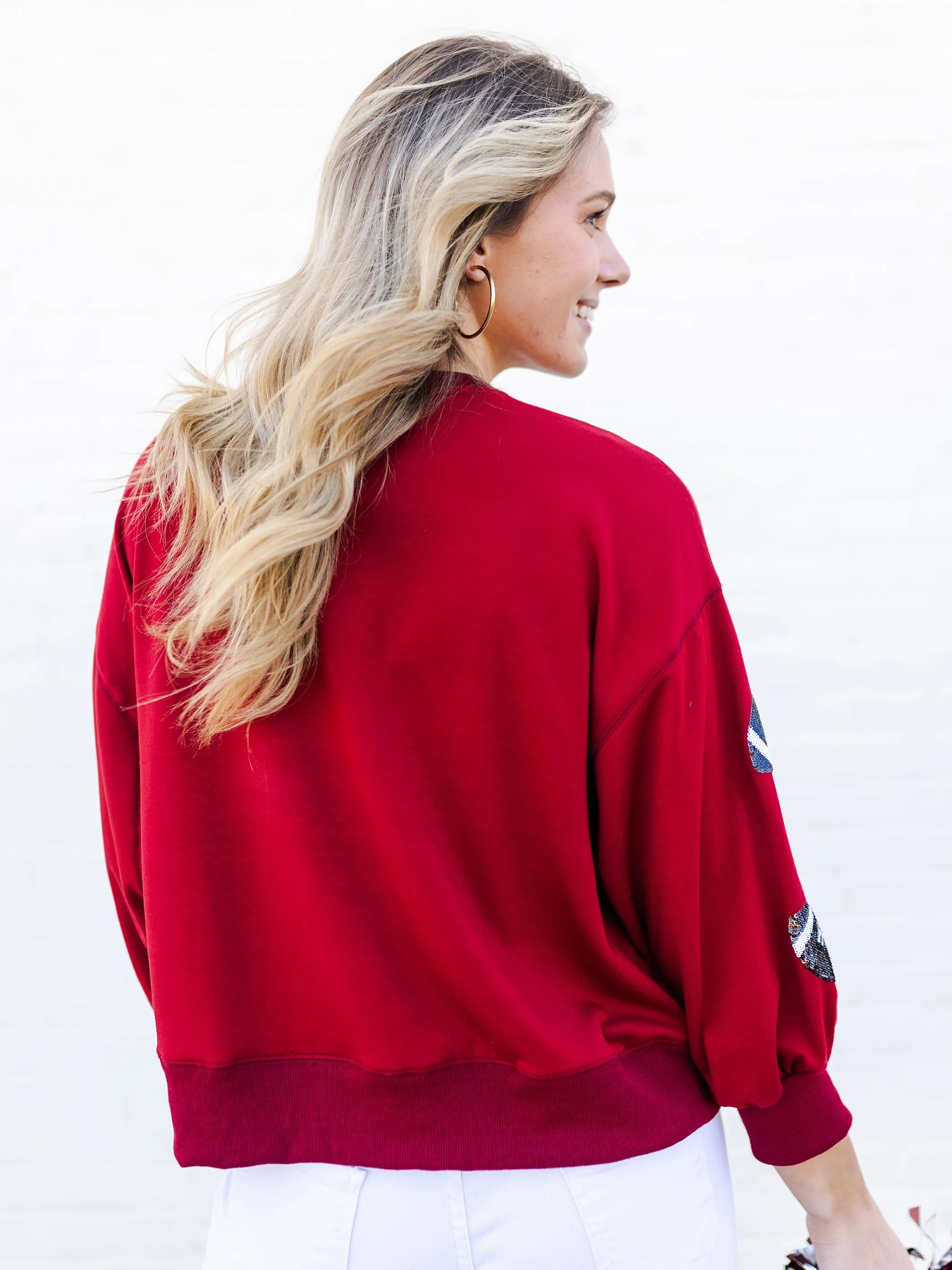 Millie Sweatshirt | Footballs Garnet   Black