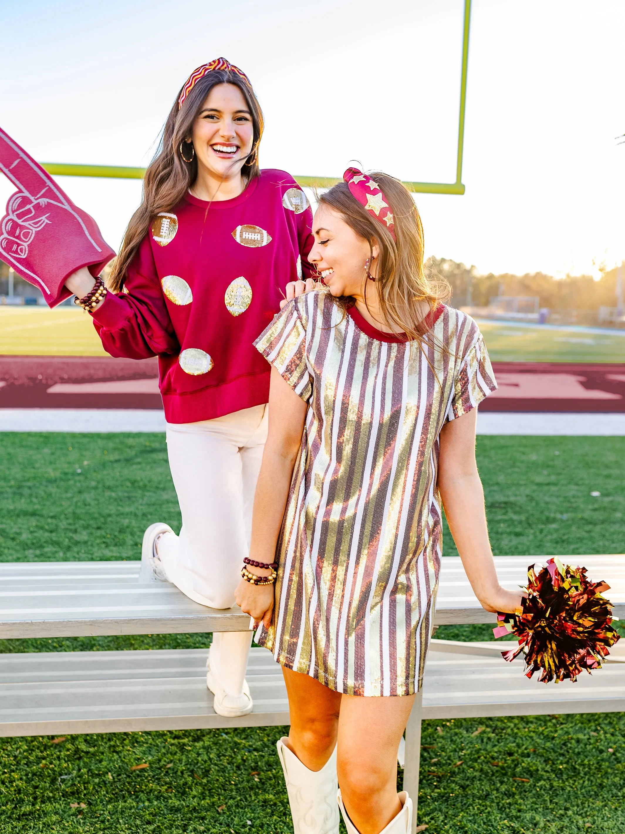 Millie Sweatshirt | Footballs Garnet   Gold