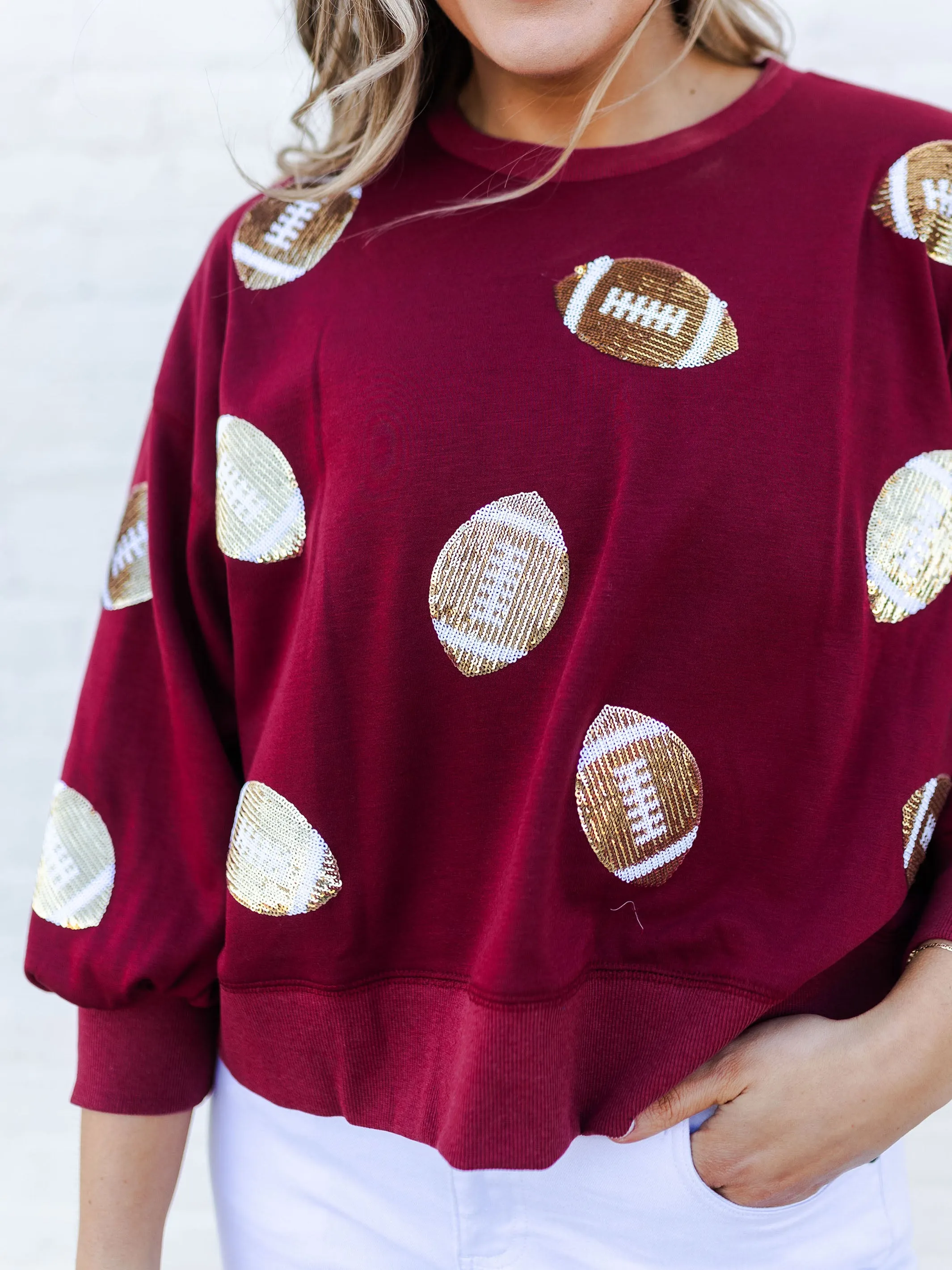 Millie Sweatshirt | Footballs Garnet   Gold