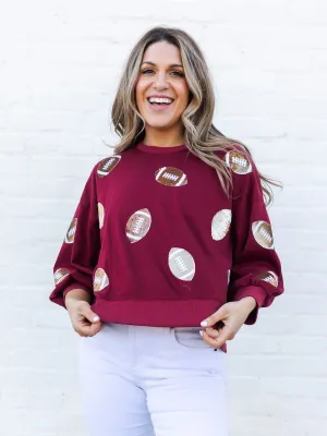 Millie Sweatshirt | Footballs Garnet   Gold