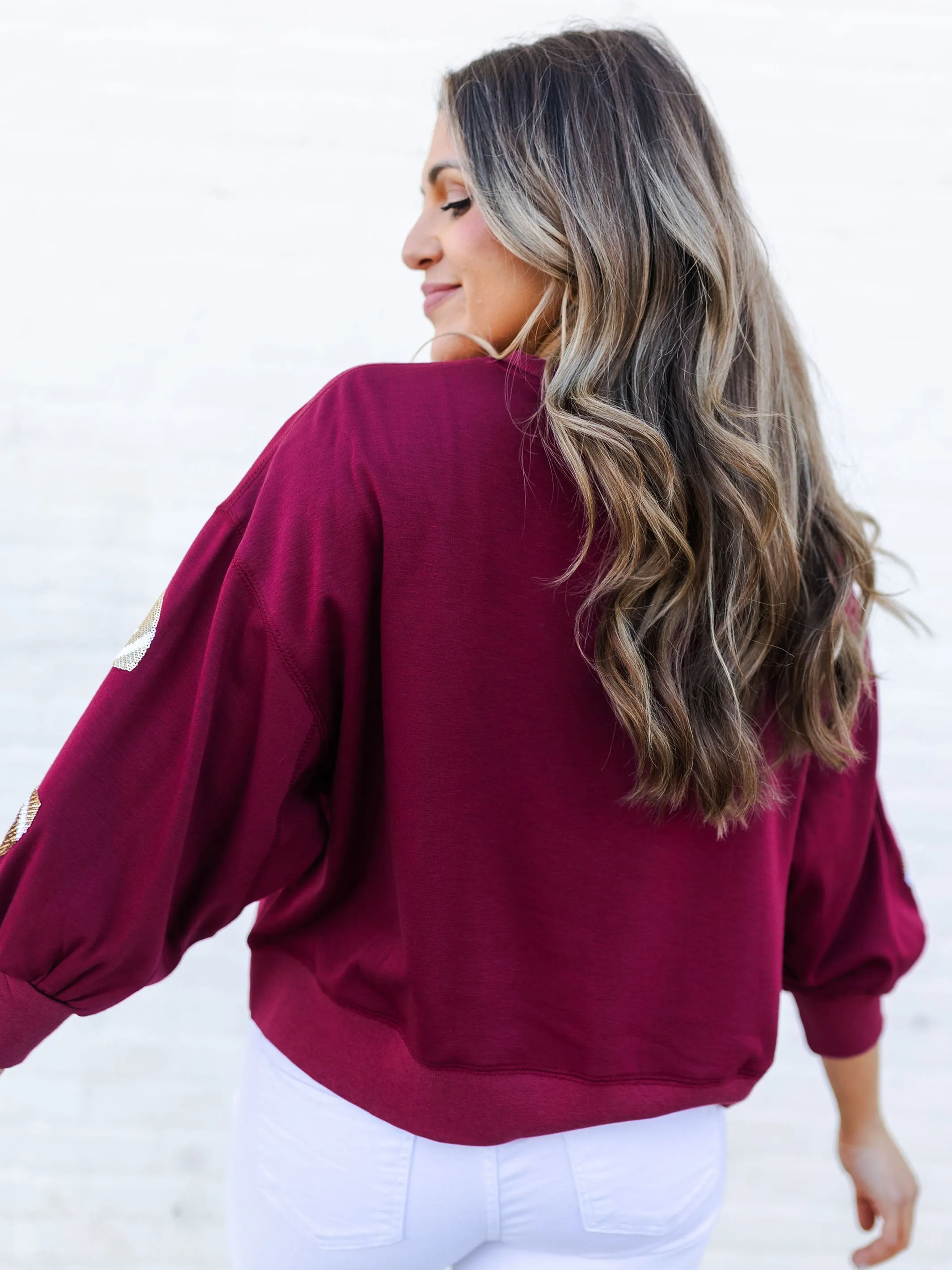 Millie Sweatshirt | Footballs Garnet   Gold