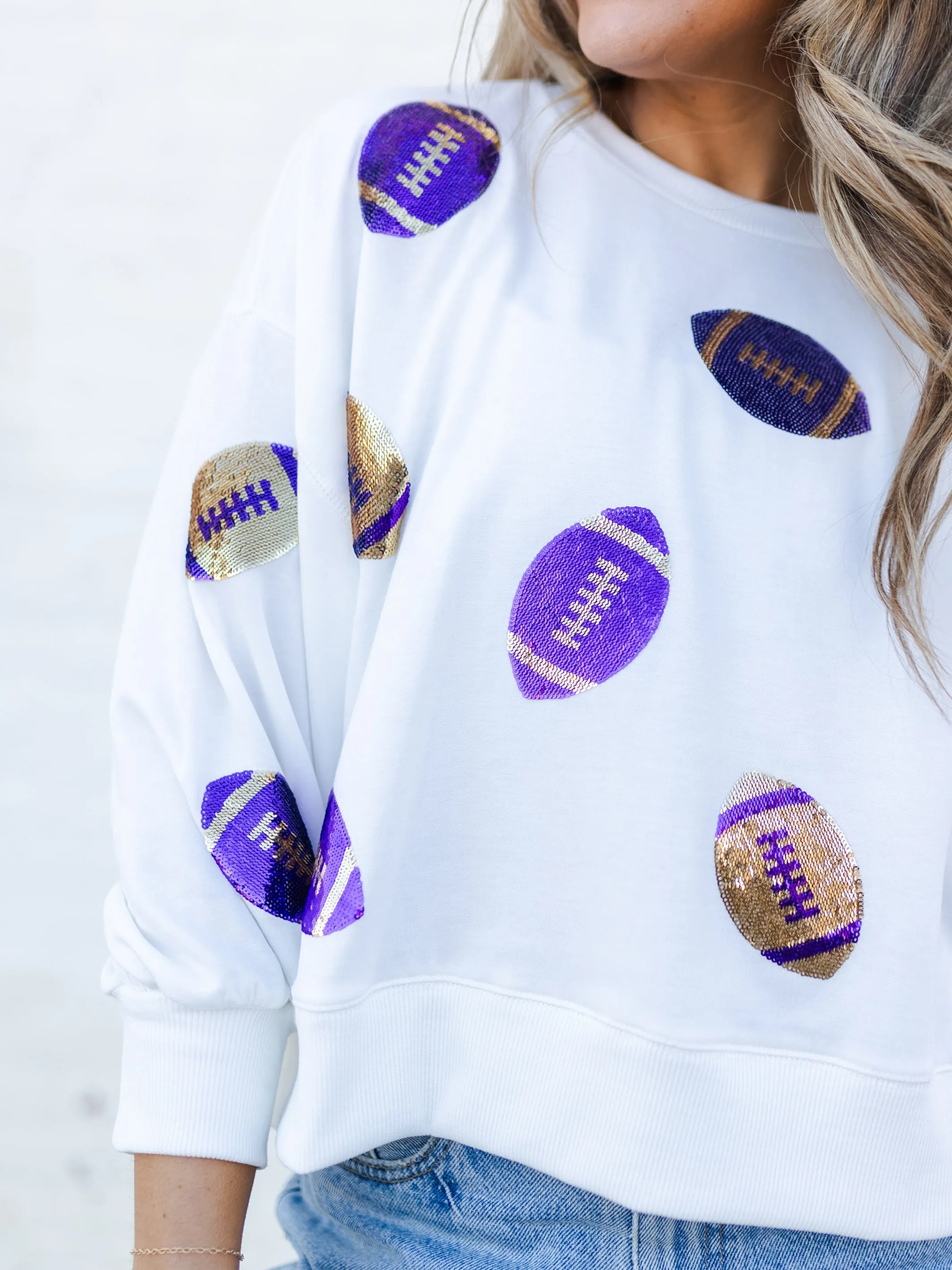 Millie Sweatshirt | Footballs Purple   Gold