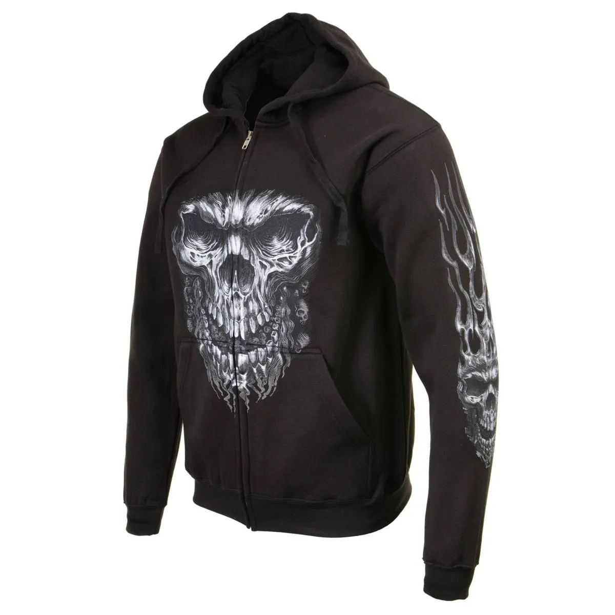 Milwaukee Leather MPMH118002 Men’s ‘Shredder Skull’ Black Hoodie with