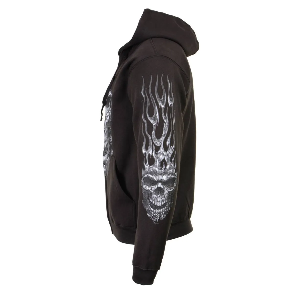 Milwaukee Leather MPMH118002 Men’s ‘Shredder Skull’ Black Hoodie with