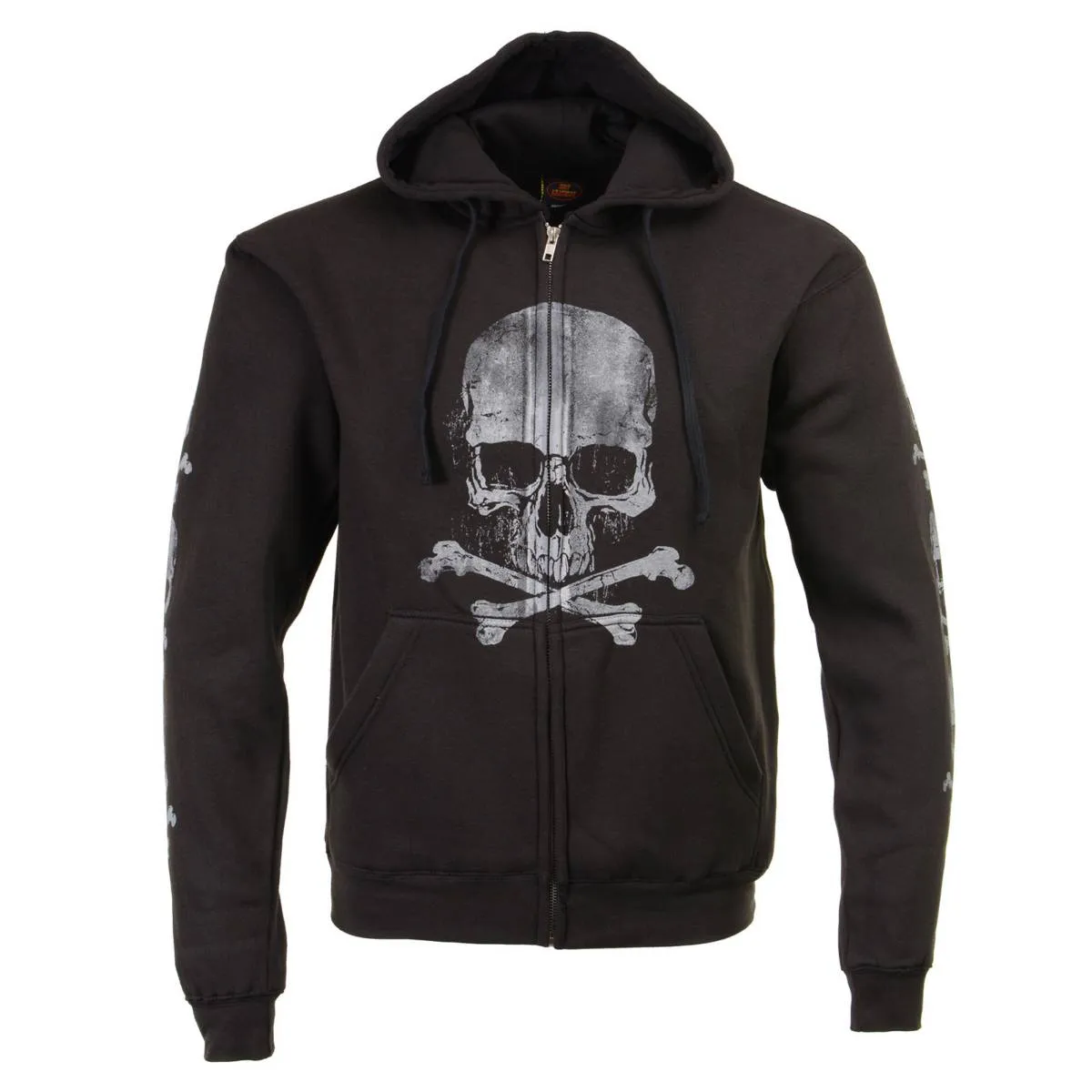 Milwaukee Leather MPMH118003 Men’s ‘Skull and Crossbones’ Black Hoodie