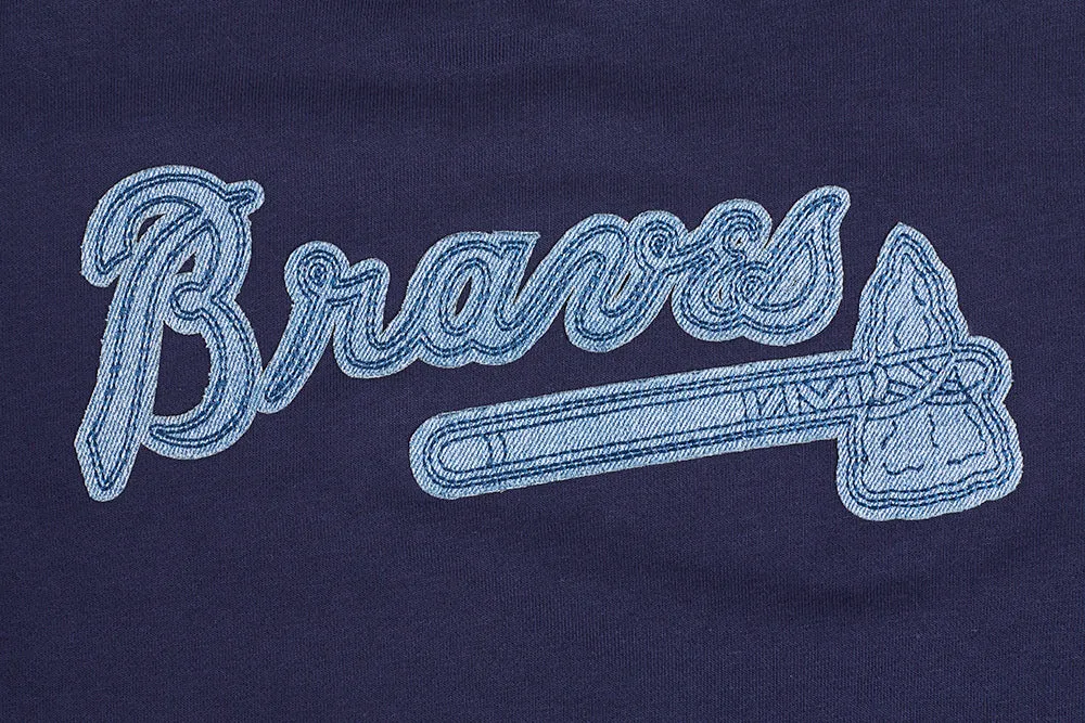 MLB ATLANTA BRAVES VARSITY BLUES WOMEN'S CREWNECK (MIDNIGHT NAVY)