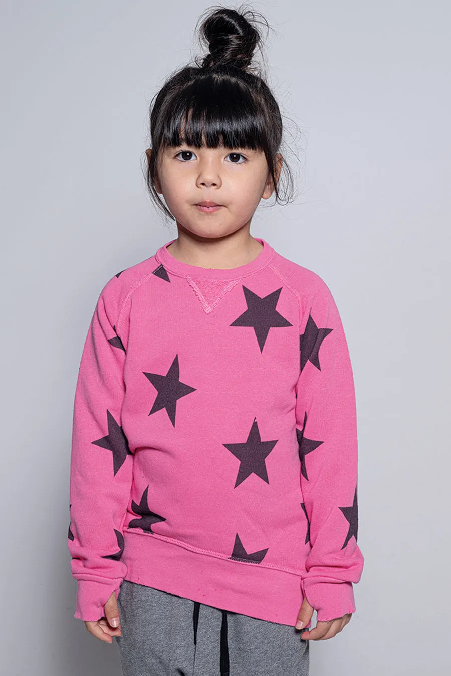 Nununu Star Kids Sweatshirt - Hot Pink