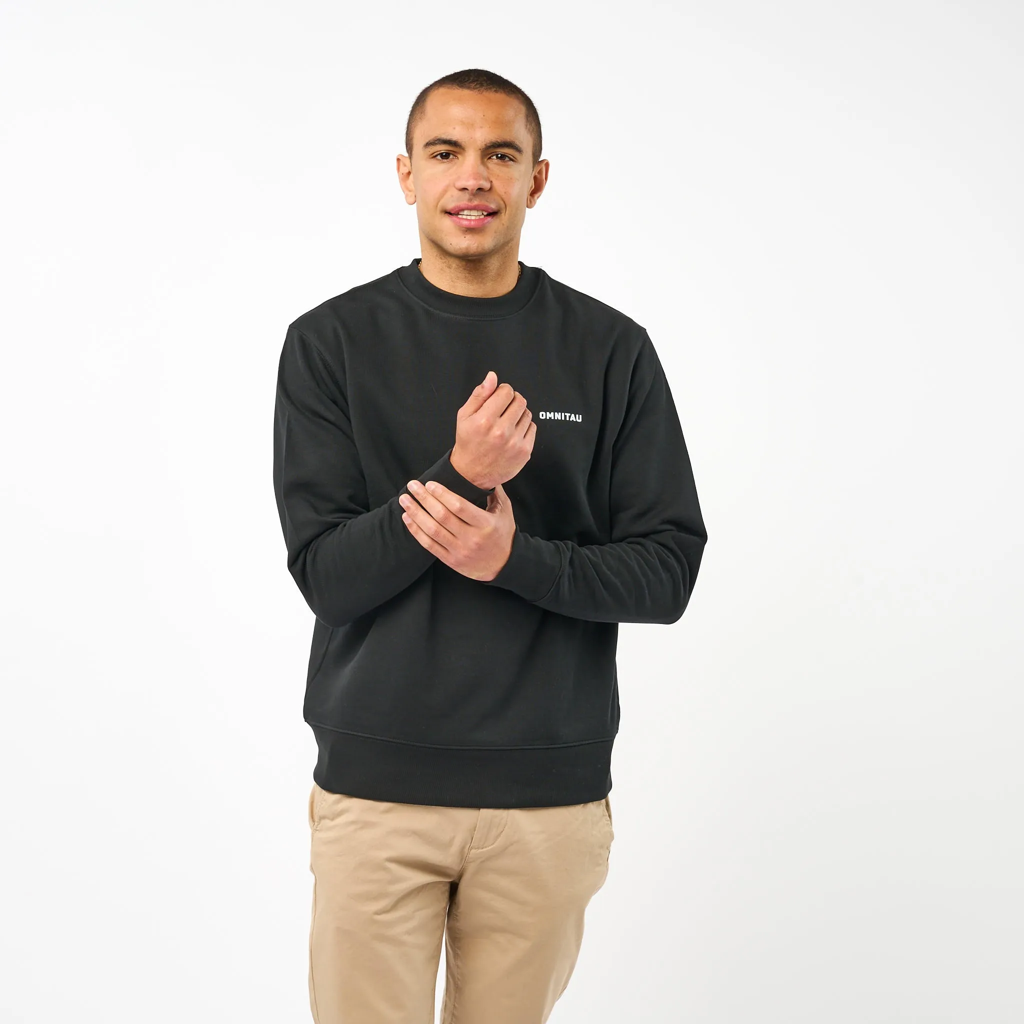 Omnitau Men's Muir Organic Cotton Medium Fit Sweatshirt - Black