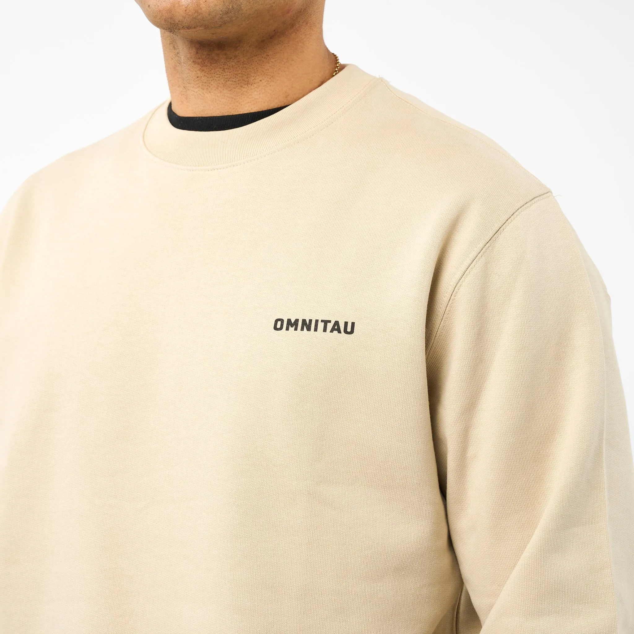 Omnitau Men's Muir Organic Cotton Medium Fit Sweatshirt - Dark Cream