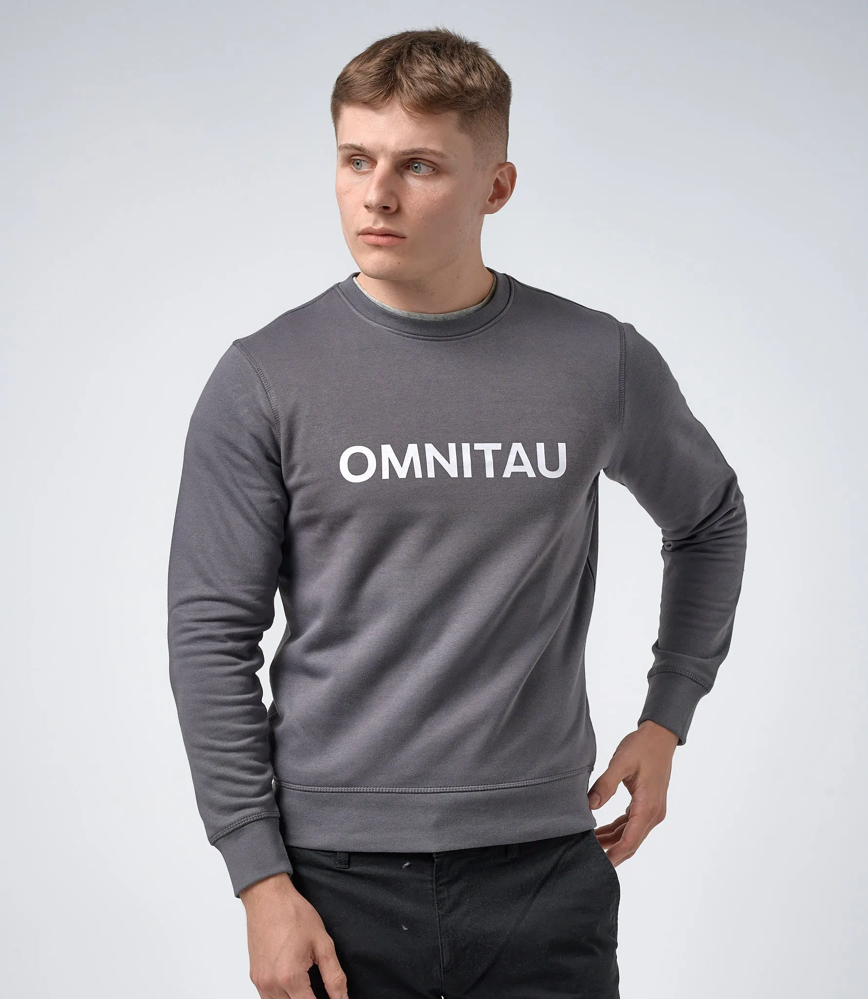 Omnitau Men's OmniX Organic Cotton Crew Neck Omni Sweatshirt - Anthracite Grey