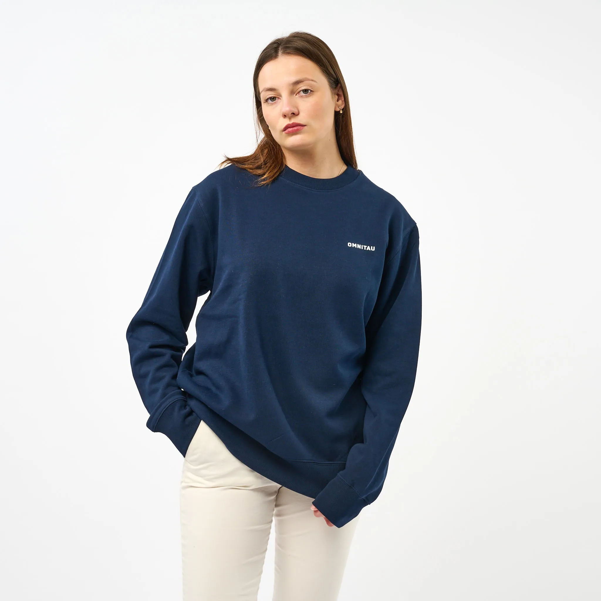 Omnitau Women's Muir Organic Cotton Medium Fit Sweatshirt - Navy