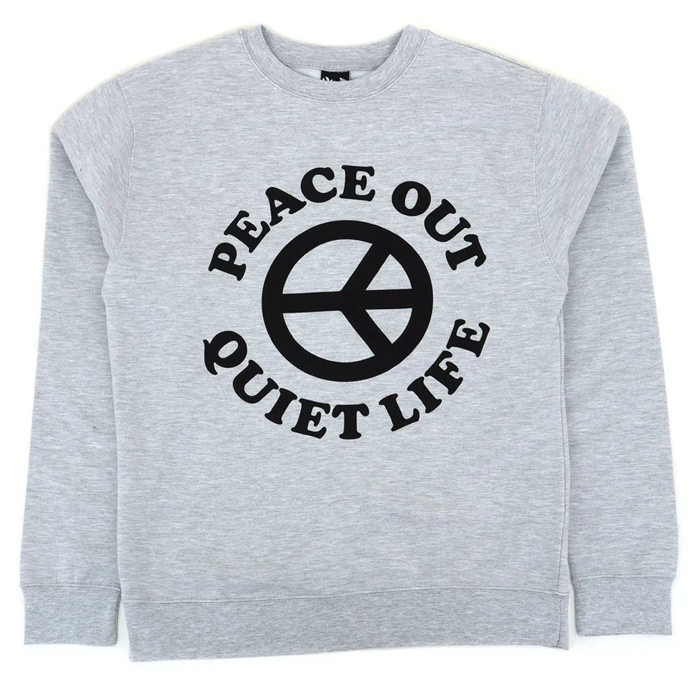 Peace Out Crewneck Sweatshirt (Athletic Heather)