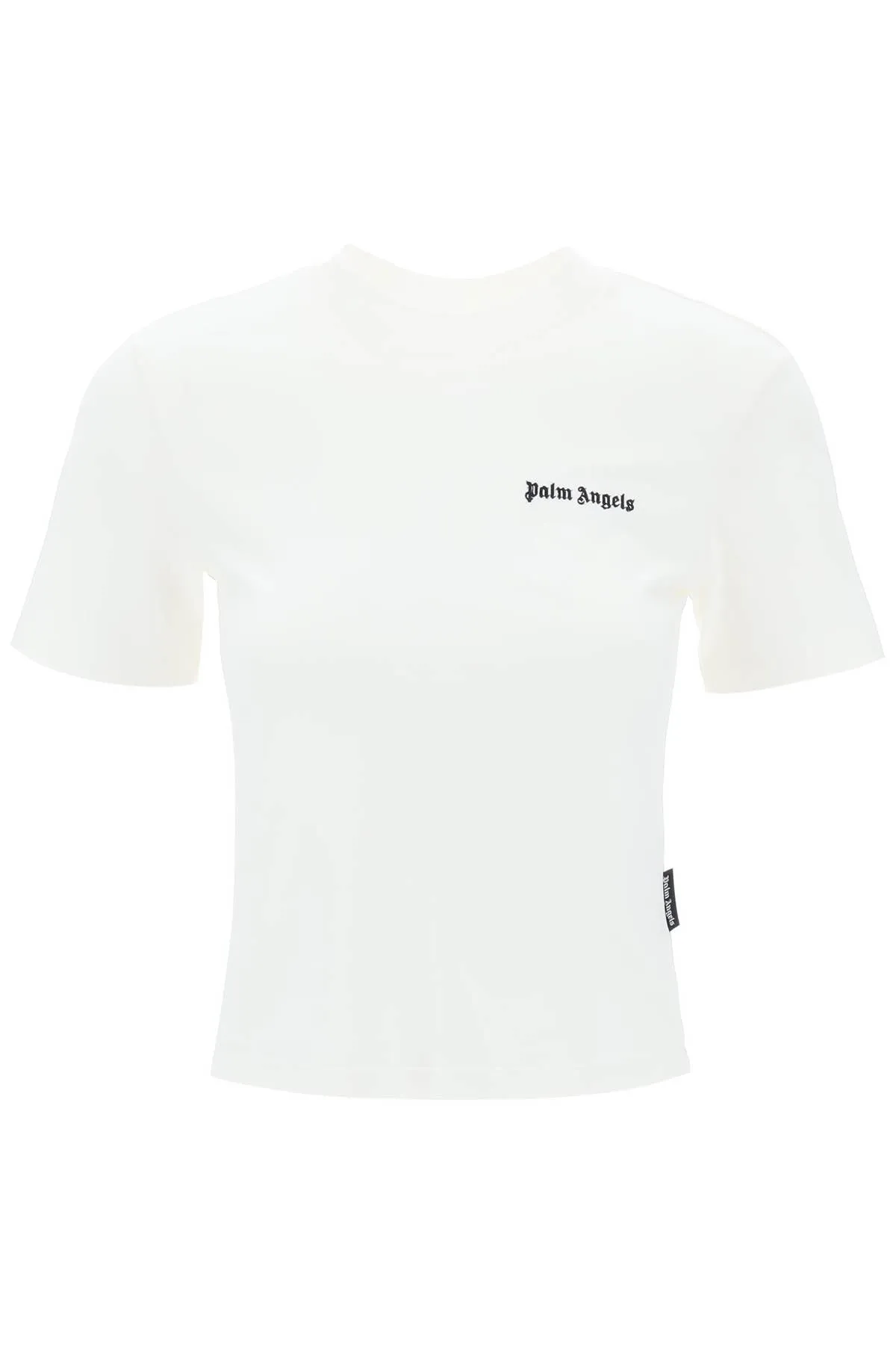 "round-neck t-shirt with embroidered PWAA044S24JER001 OFF WHITE BLACK