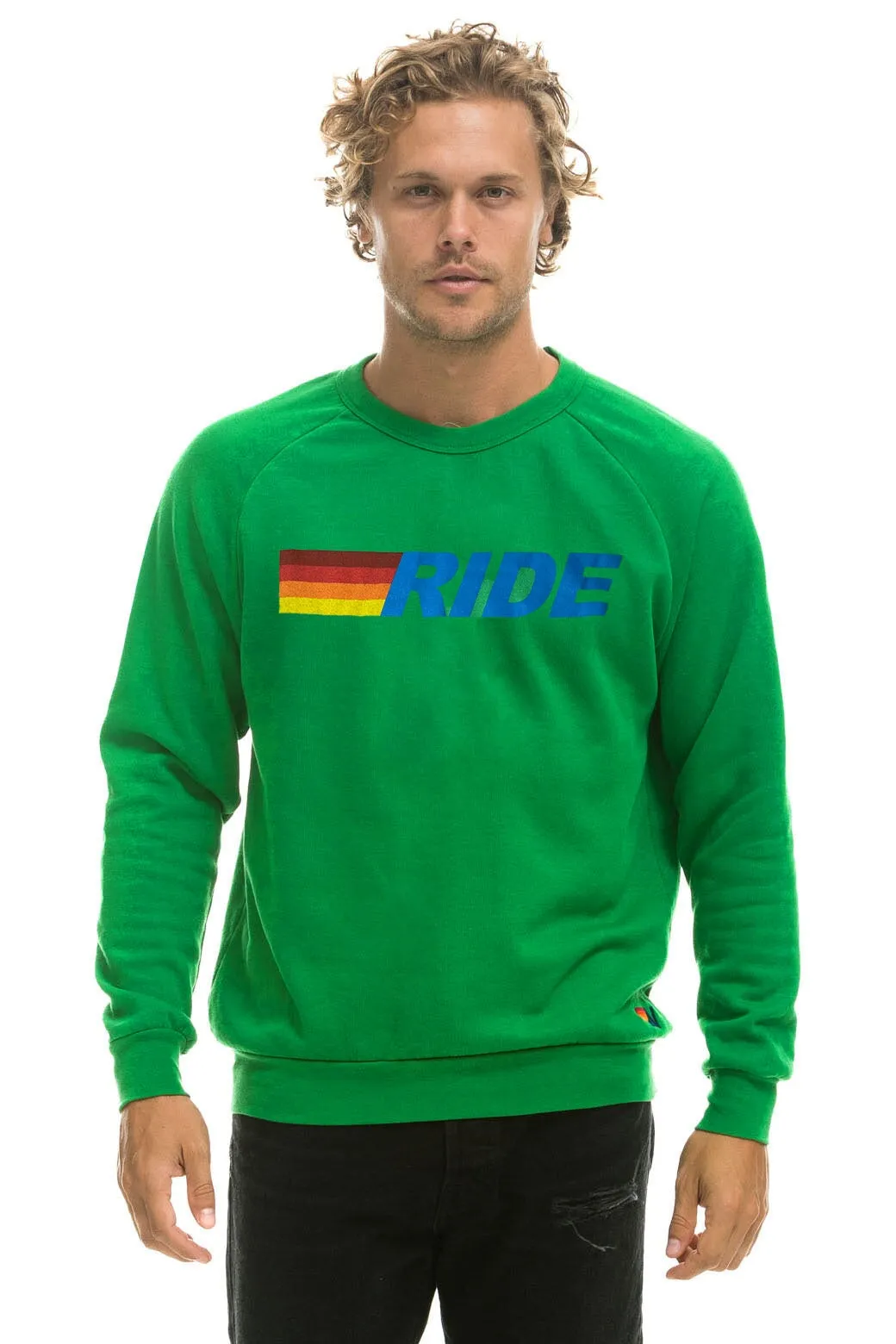 RIDE LOGO CREW SWEATSHIRT - KELLY GREEN