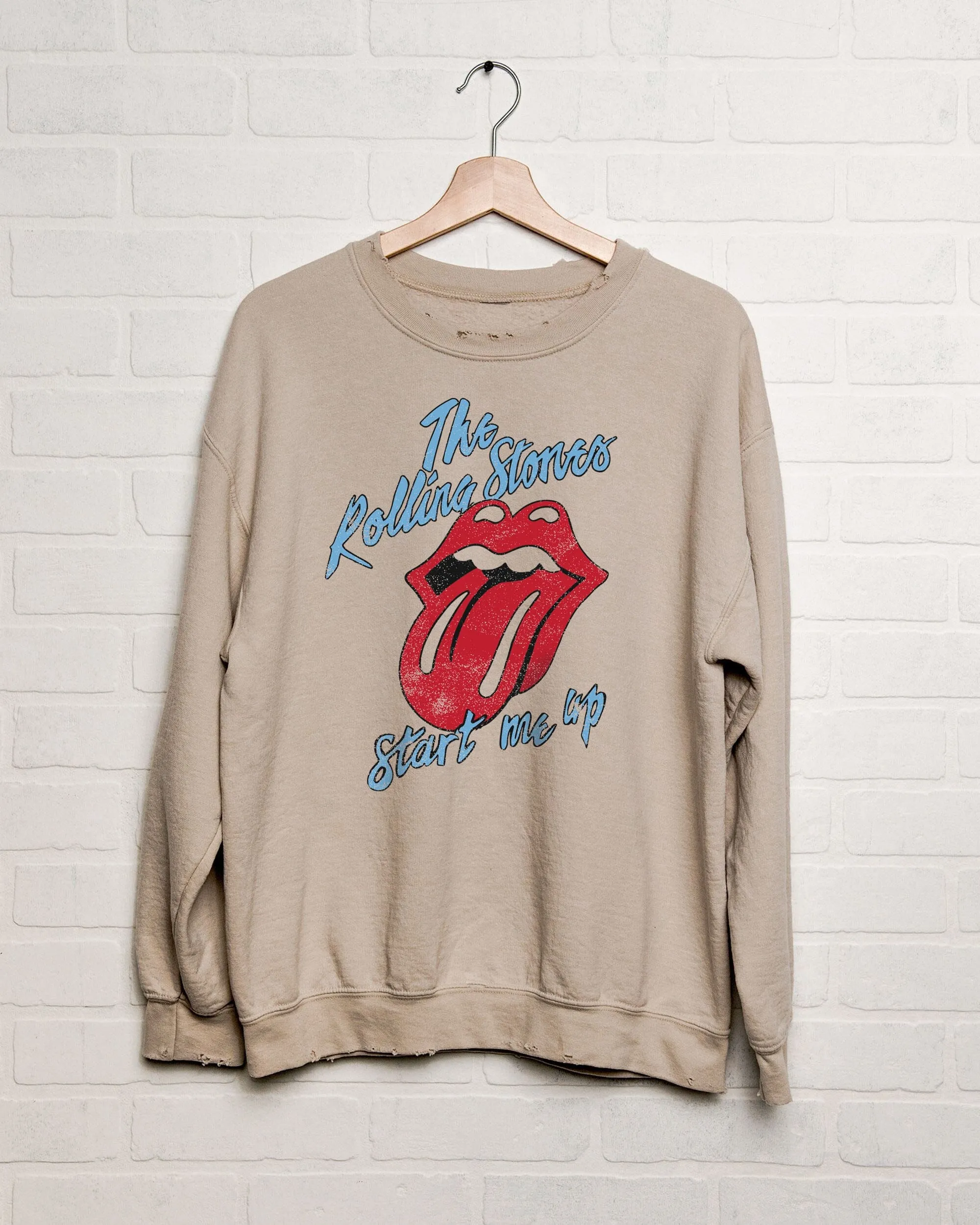 Rolling Stones Start Me Up Sand Thrifted Sweatshirt