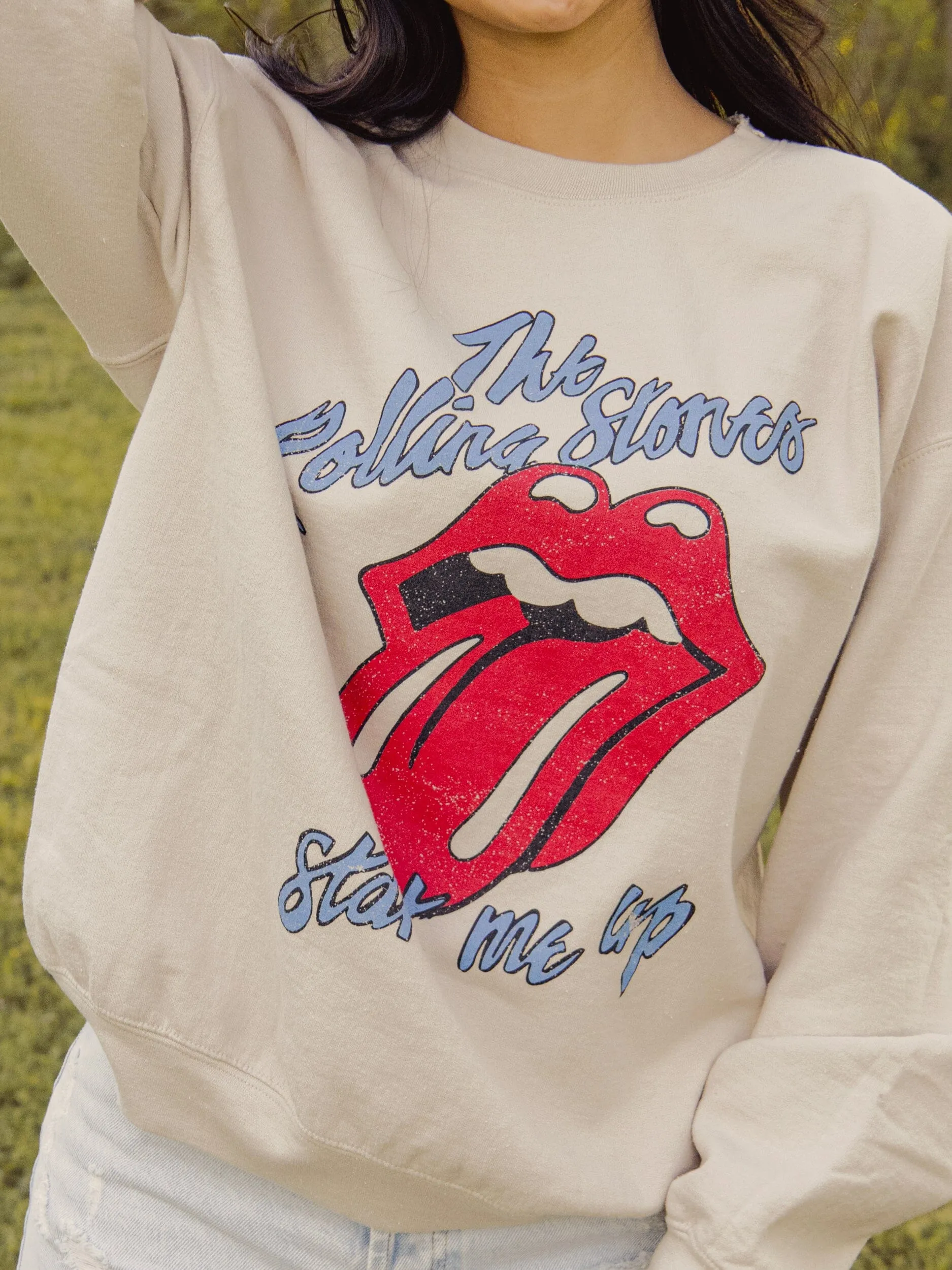 Rolling Stones Start Me Up Sand Thrifted Sweatshirt