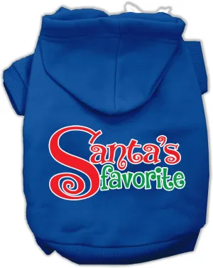 Santas Favorite Screen Print Pet Hoodie Blue Lg (14)