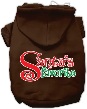 Santas Favorite Screen Print Pet Hoodie Brown Med (12)