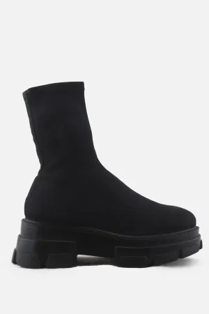 Stradivarius Stretchable Combat Ankle Boots | Textile