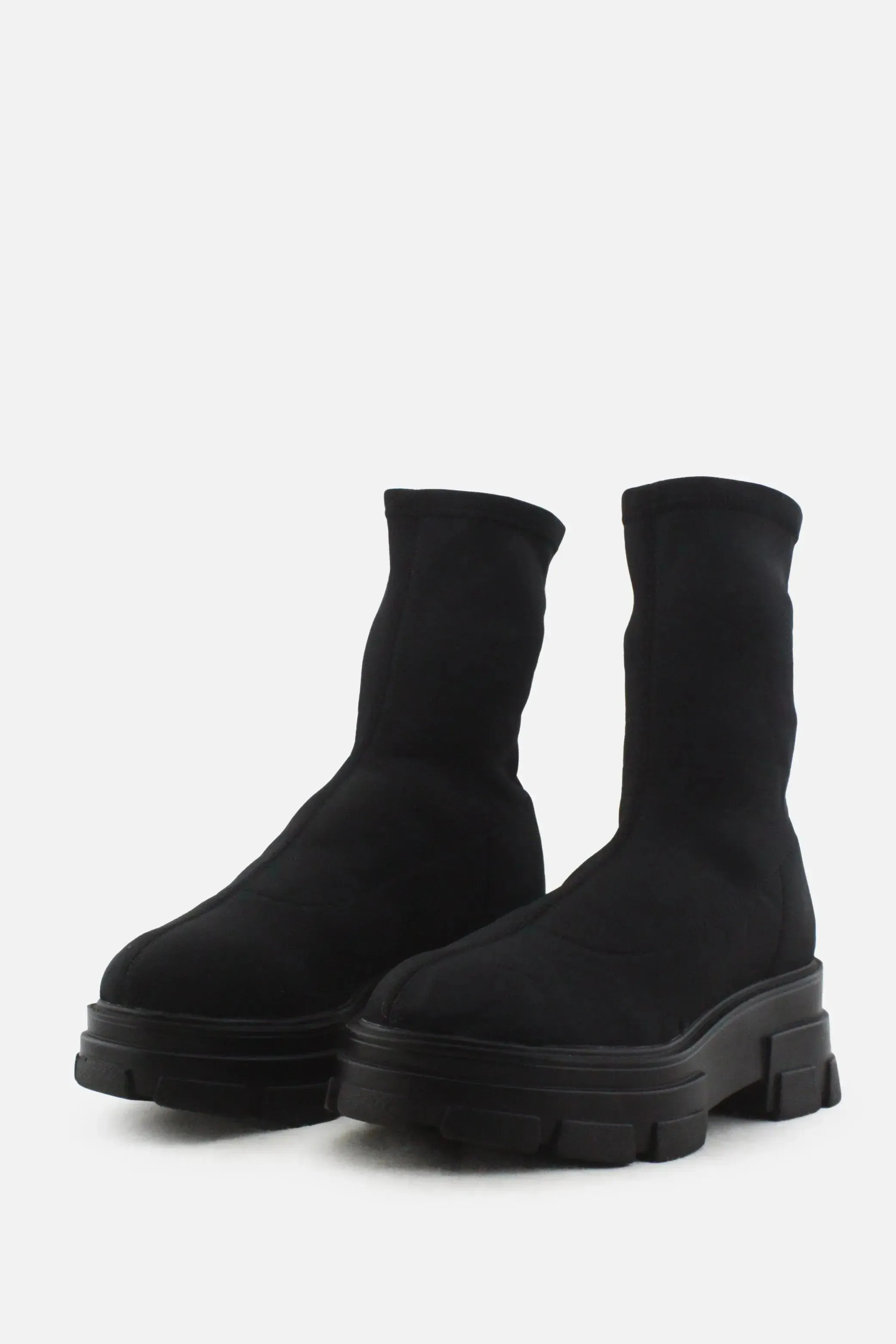 Stradivarius Stretchable Combat Ankle Boots | Textile