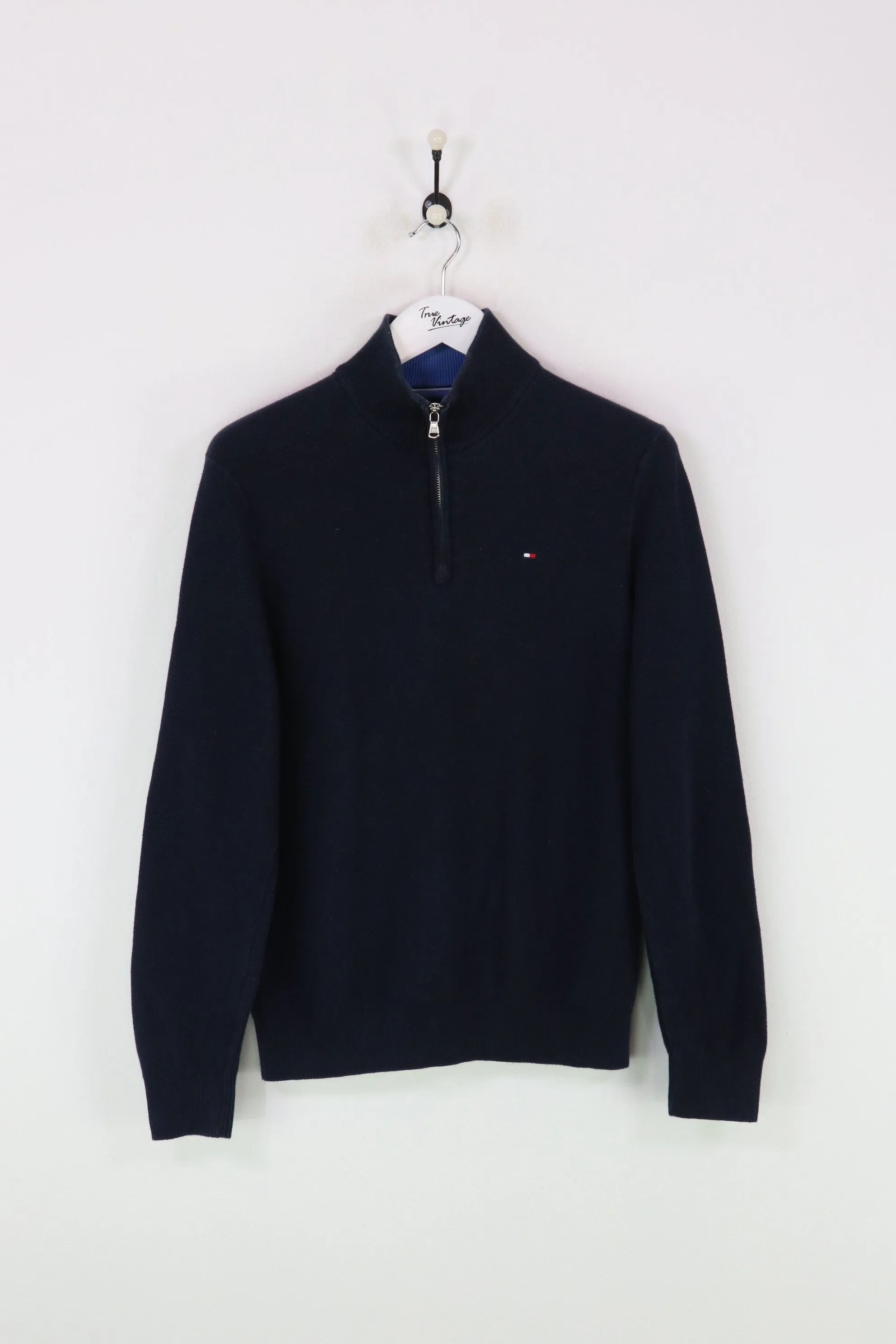 Tommy Hilfiger Knitted 1/4 Zip Sweatshirt Navy Small