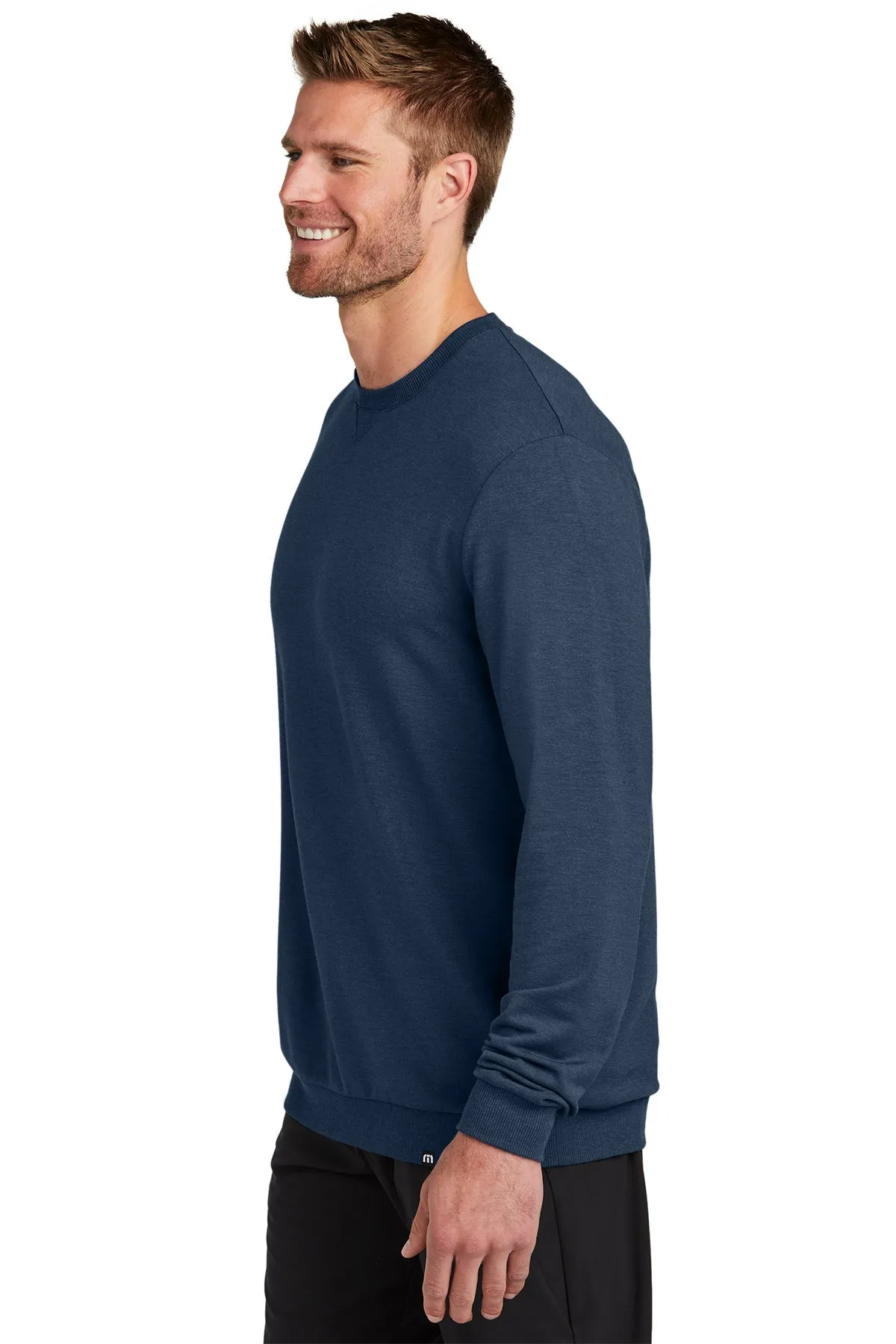 TravisMathew Custom Crew Sweatshirts, Blue Nights Heather