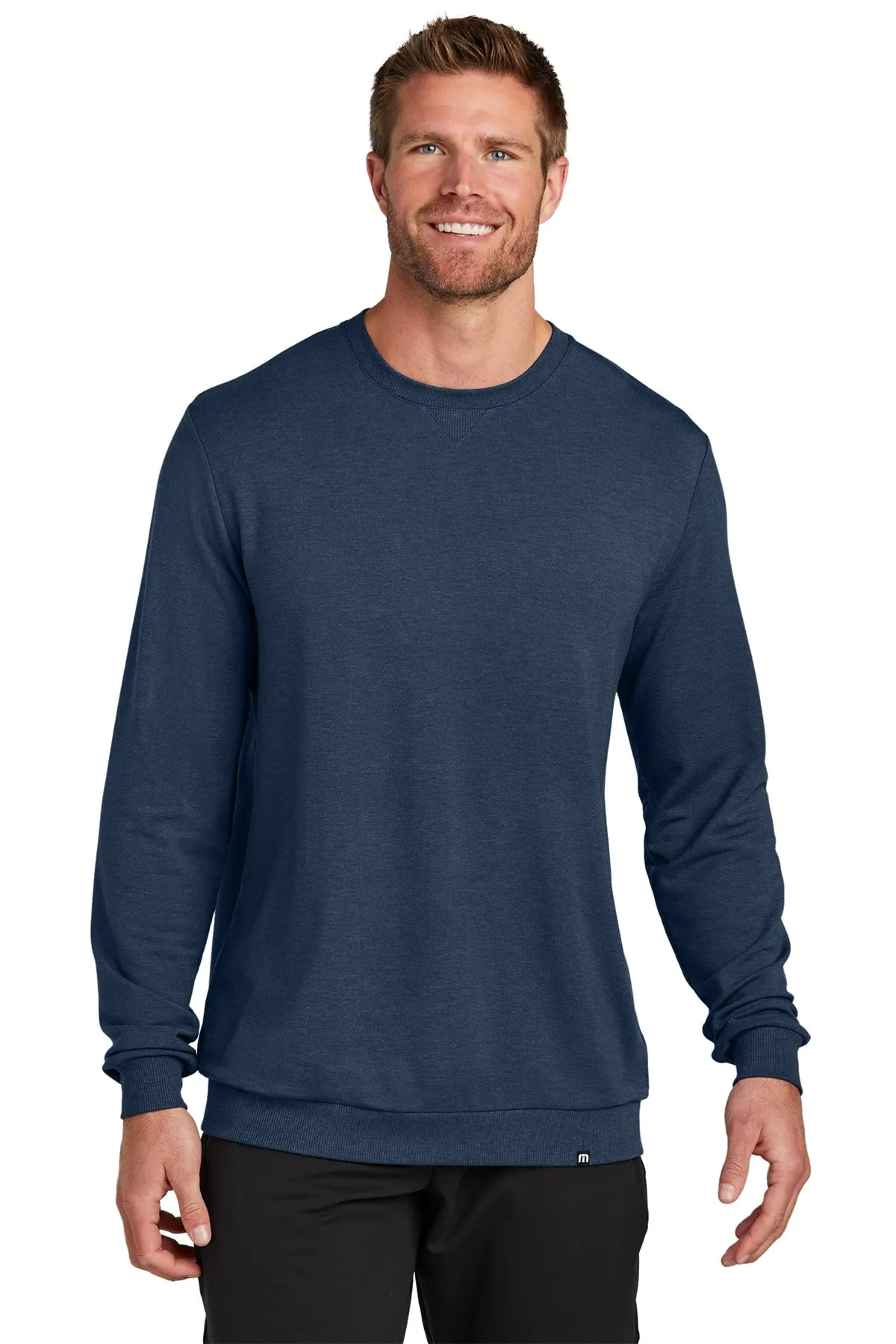 TravisMathew Custom Crew Sweatshirts, Blue Nights Heather