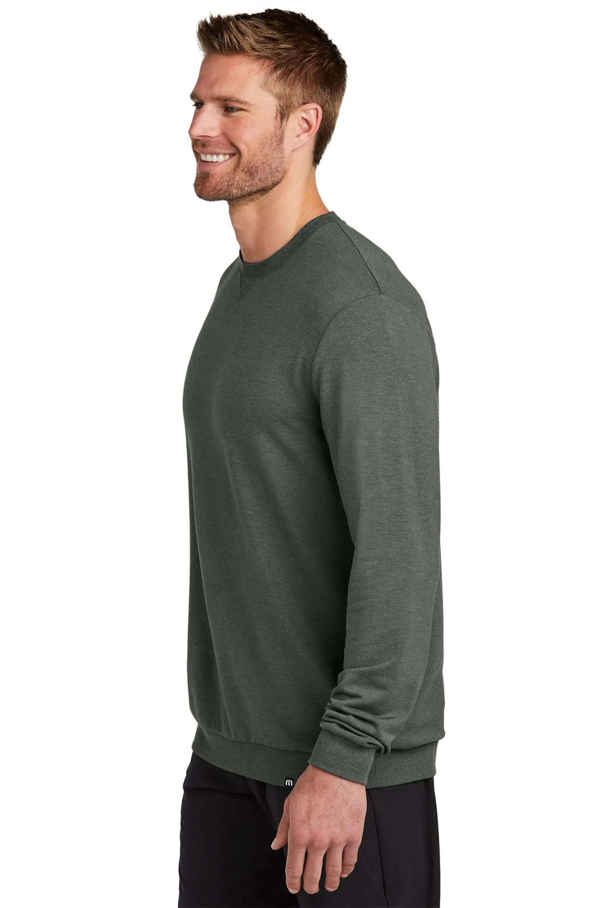 TravisMathew Custom Crew Sweatshirts, Dark Grey Heather