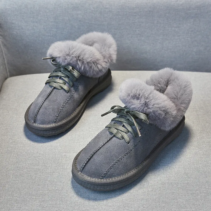 velvet snow boots New winter frosted leather