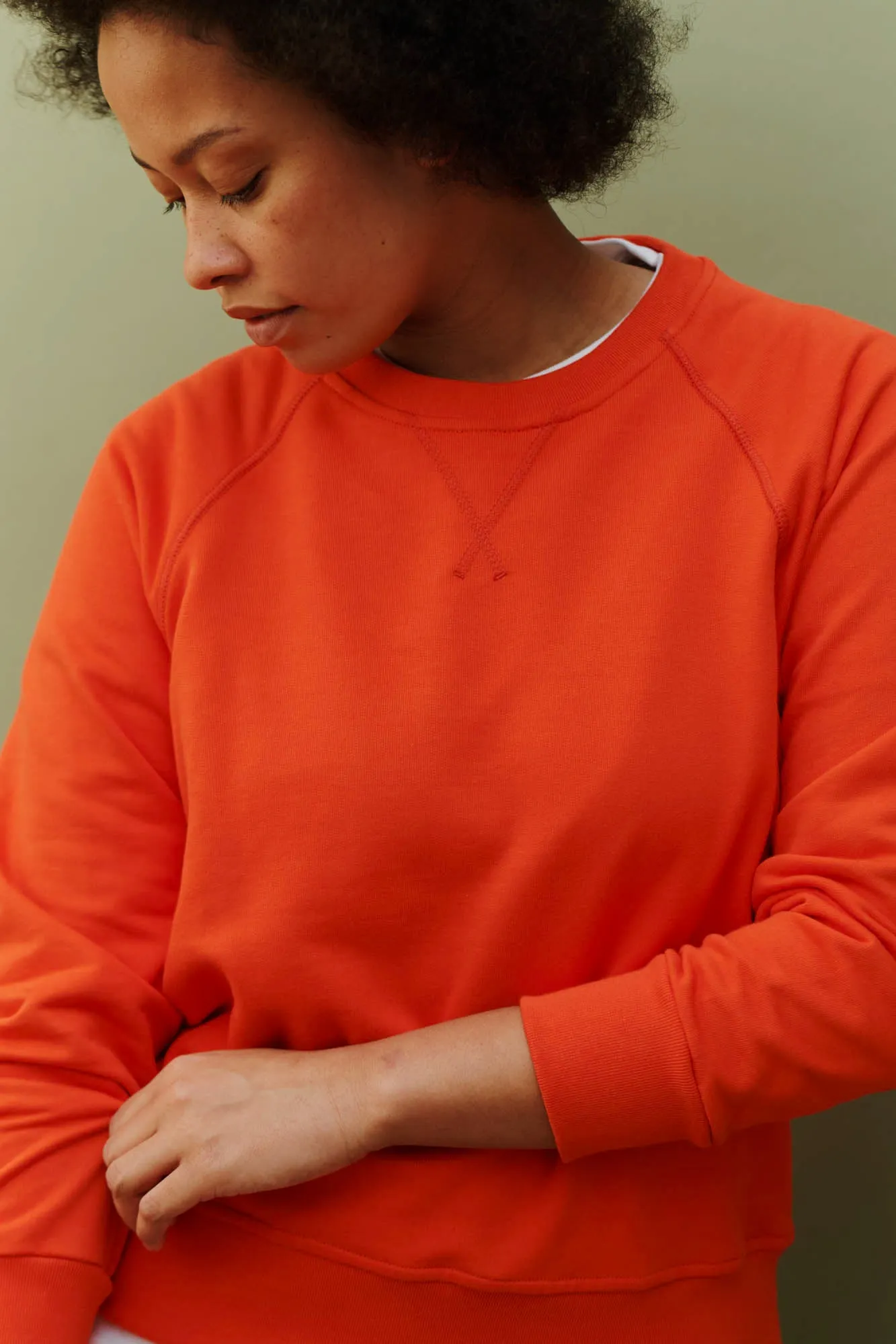 Women's Raglan Sweatshirt - Flame Red