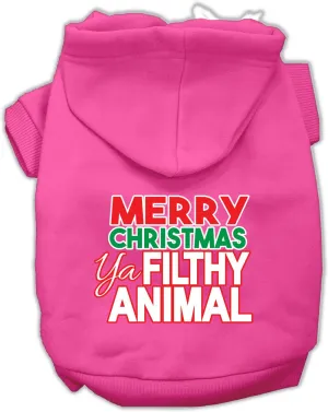 Ya Filthy Animal Screen Print Pet Hoodie Bright Pink Med (12)