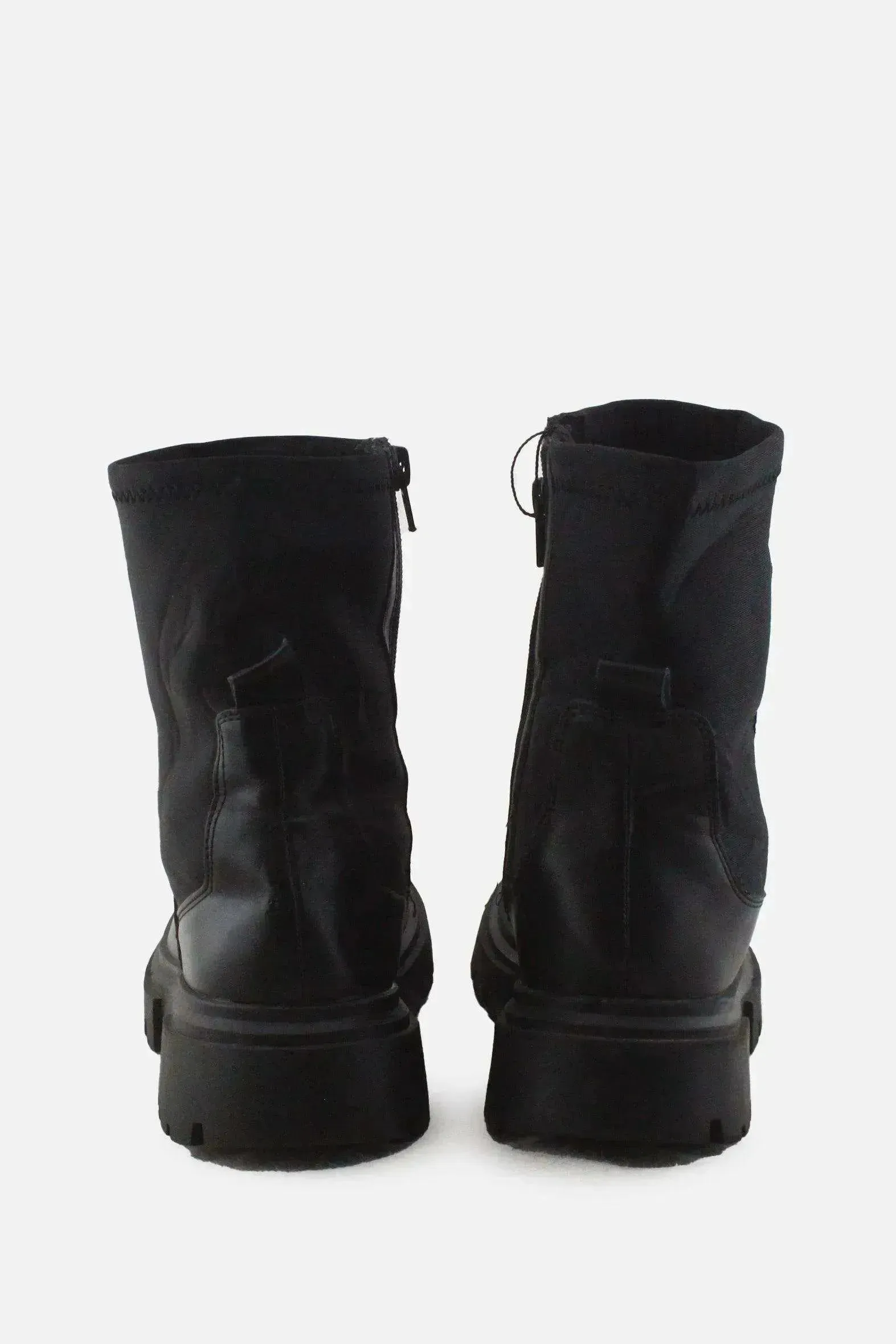 Zara Zipper Combat Ankle Boots |100% Authentic Leather