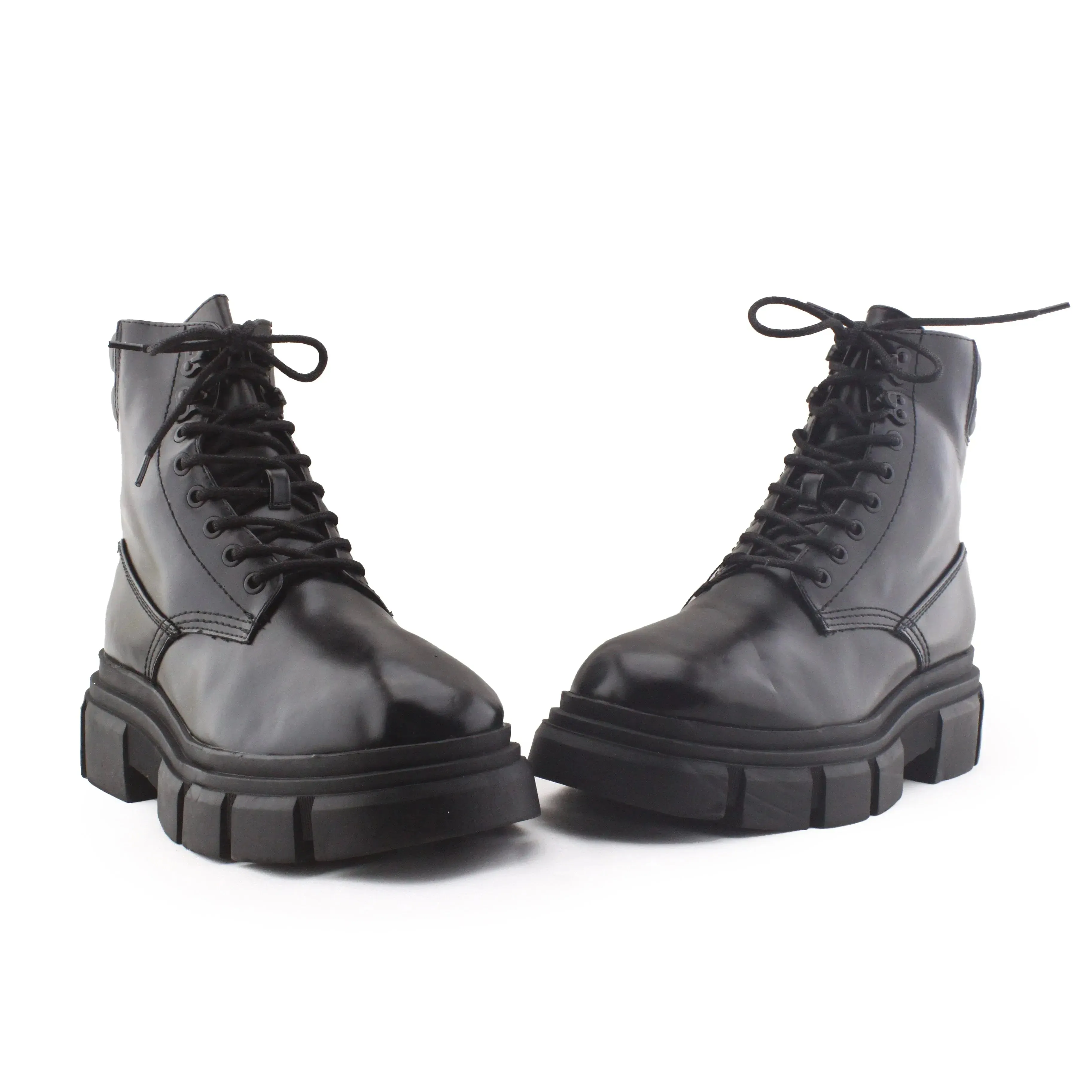 Zara Zipper Laces Combat Ankle Boots | 100% Authentic Leather