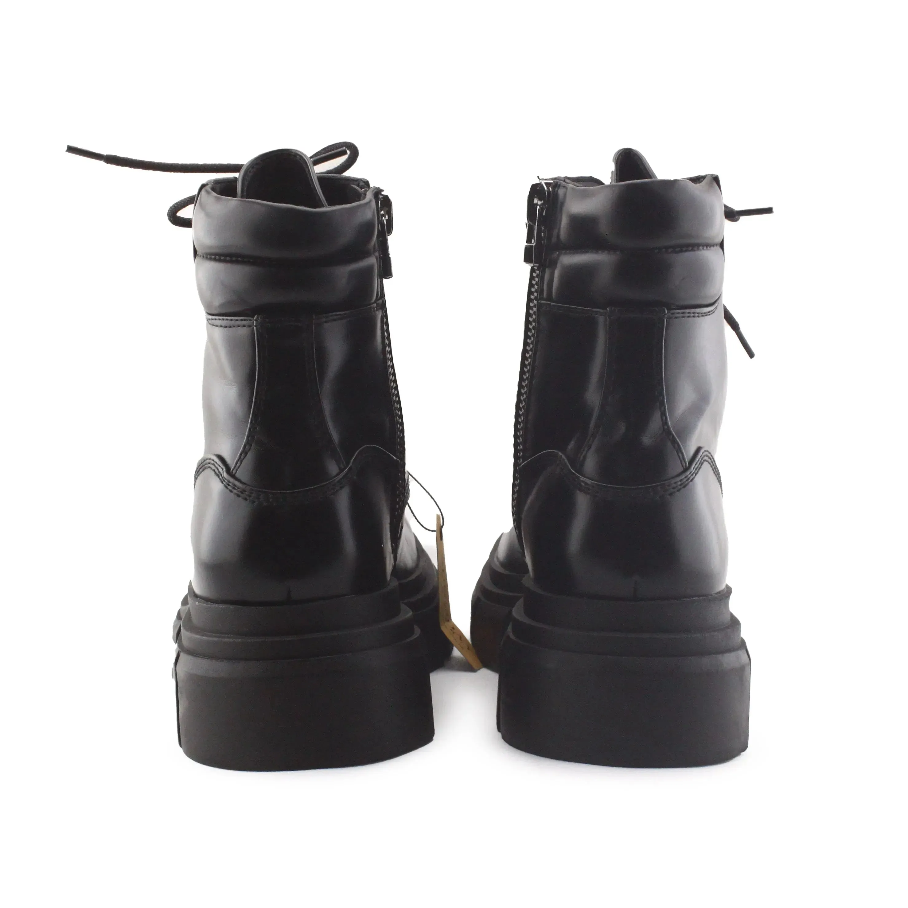 Zara Zipper Laces Combat Ankle Boots | 100% Authentic Leather